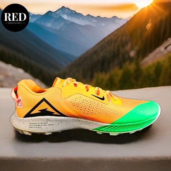 Nike Air Zoom Terra Kiger 6 Orange Black Green Trail Run CJ0219-800 - Men's 8.5 - Picture 11 of 14